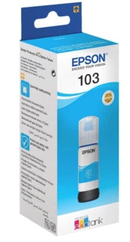 בקבוק דיו כחול מקורי EPSON 103 Cyan ink bottle 65ml C13T00S24A אפסון